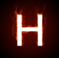 Fiery font - letter H