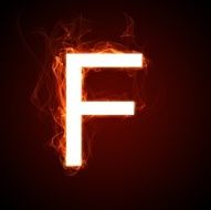 Fiery font - letter F
