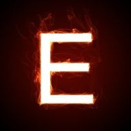 Fiery font - letter E