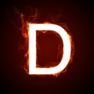 Fiery font - letter D