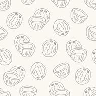 Seamless pattern with coconuts