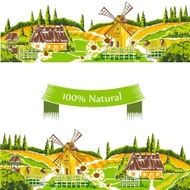 Rural landscapes vector illustration
