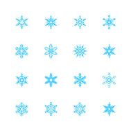Snowflakes vector icon set