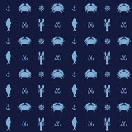 Seafood seamless pattern N3