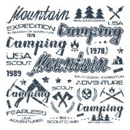 Camping typographic badges for t-shirt
