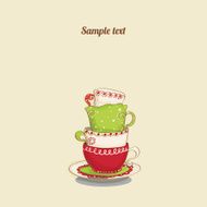 Vintage card with cups