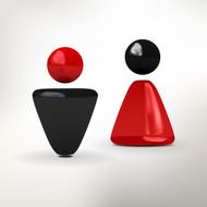 Abstract separate models of men and women