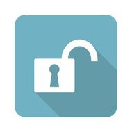 Square open padlock icon