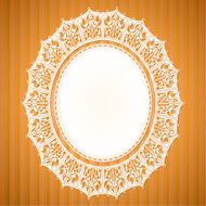 White lace doily on an orange background N2