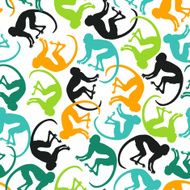 Seamless pattern with colorful monkey
