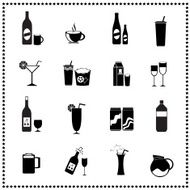 set of drinks and beverages icons