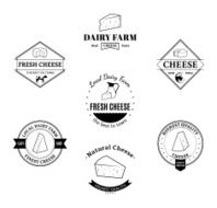 Set of Vector Cheese Labels and Design Elements N3