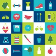 Modern fitness and health life stale icon Loss weight motive N2