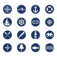 Set of nautical sea ocean sailing icons N2