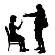 Vector silhouette of couple N361