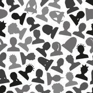 men and women head simple avatar icons seamless pattern eps10 N2