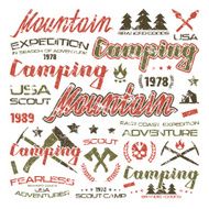 Camping typographic badges for t-shirt N2