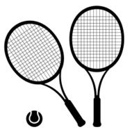 Tennis rackets and ball - VECTOR