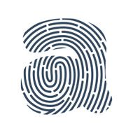 Letter A line logo Vector fingerprint design