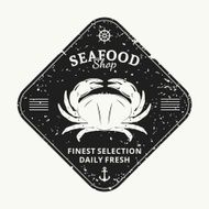 Retro styled seafood shop label template N2