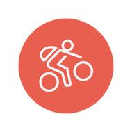 Mountain bike rider thin line icon N4
