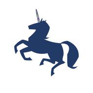 Unicorn silhouette icon logo isolated