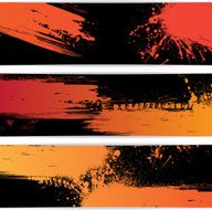 Three ink blots banners