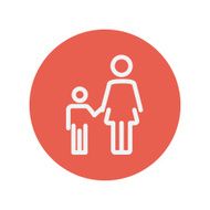 Mother and child thin line icon N3