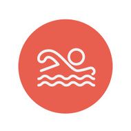 Swimmer thin line icon N3