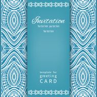 Invitation card in vintage style with lace pattern tribal ethnic