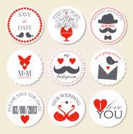 Vector collection of decorative wedding icons N4