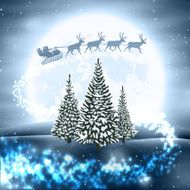 Winter Landscape with Santa Claus