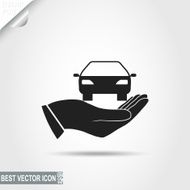 Car in Hand vector icon