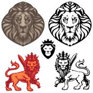 Crowned Lion heraldry set