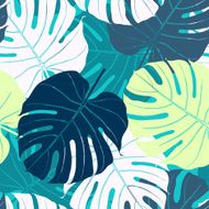 Seamless pattern with palm leaves