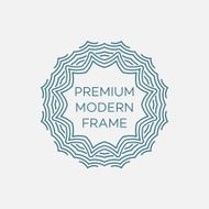 Vector geometric frame in mono line style Monogram design element N46