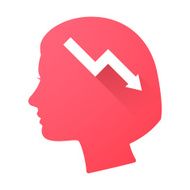 Female head icon with a graph