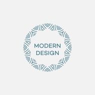 Vector geometric frame in mono line style Monogram design element N50