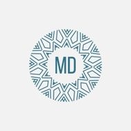 Vector geometric frame in mono line style Monogram design element N52