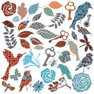 Set of vector patch silhouettes