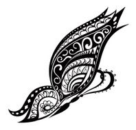 Butterfly with ornaments in Polynesian style N5