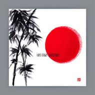 illustration with bamboo branches