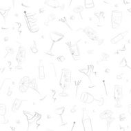 Seamless pattern of items associated with alcohol N2