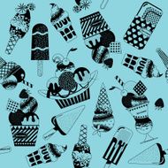 Different flavors of ice cream Seamless background pattern N2