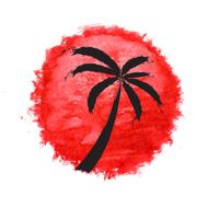 Silhouette Of Palm Trees Against The Sun Vector N6