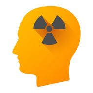 Male head icon with a radioactivity sign