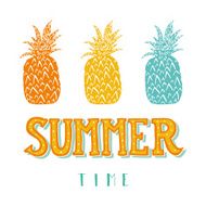 Hand drawn vintage label with pineapples and hand lettering N2