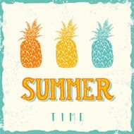 Hand drawn vintage label with pineapples and hand lettering N3