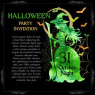 Halloween invitation card with fairytale scene N3