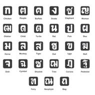 The meaning of Thai font Silhouette set 1 N2